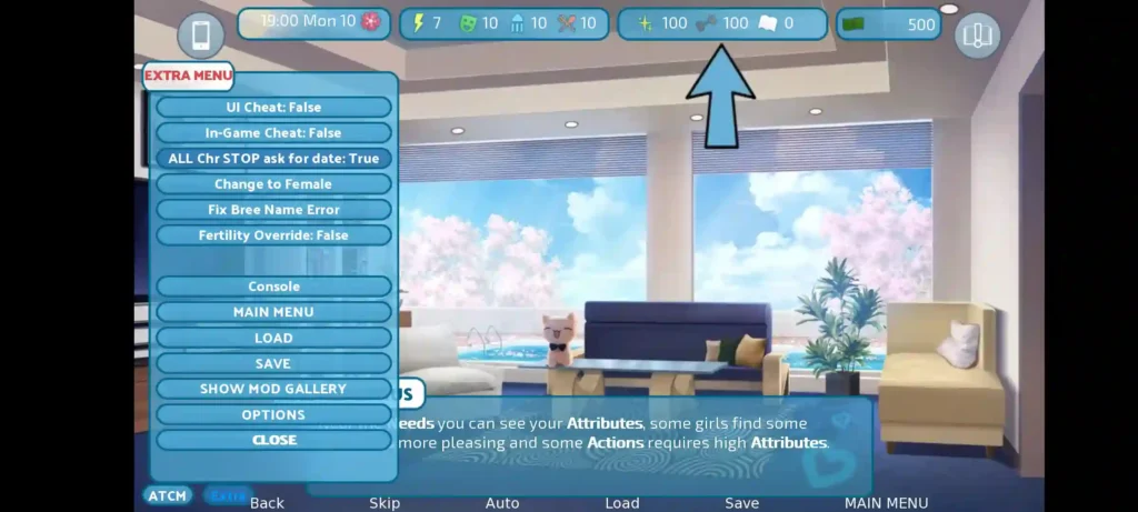 Love And Sex Second Base APK Cheat Mode Menu