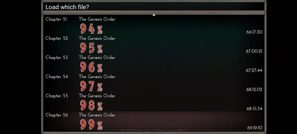 The Genesis Order APK Complete Save Files Of All Chapters